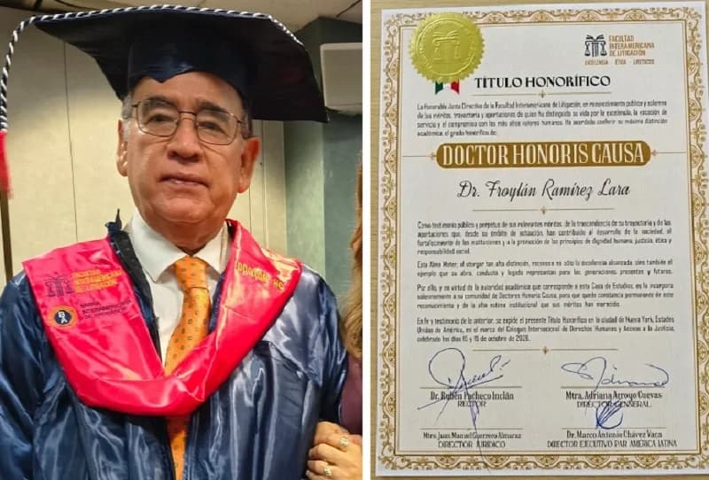 Reconocen en Nueva York al jurista veracruzano Froylán Ramírez Lara con Doctorado Honoris Causa